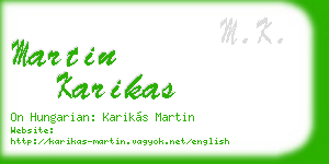 martin karikas business card