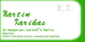 martin karikas business card